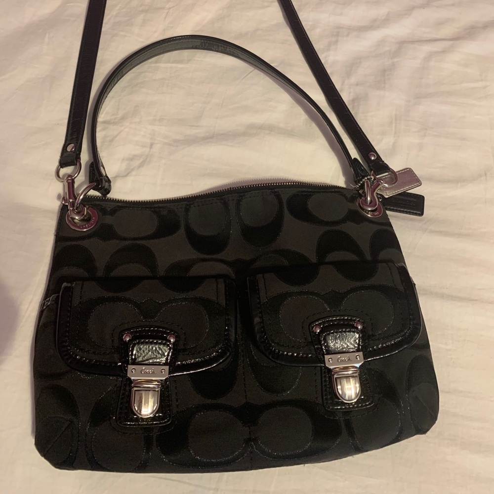 Coach Black Bag with Short and Long Strap